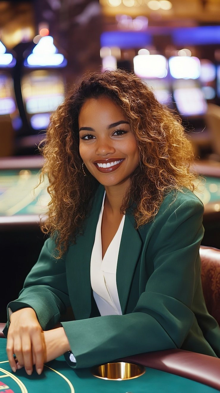 Meja baccarat dengan opsi pemain, banker, dan seri Meja baccarat dengan opsi pemain, banker, dan seri
